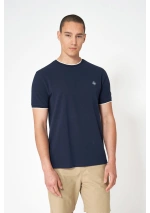 Batela Compass Rose Piqué T-Shirt A1846 navy blue 3