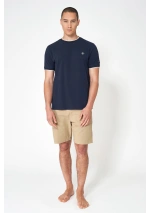 Batela Compass Rose Piqué T-Shirt A1846 navy blue 4