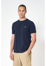 Batela Compass Rose Piqué T-Shirt A1846 navy blue