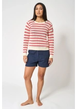 Batela Women's Stretch Shorts with Patch Pockets A1981 navy blue 2