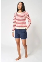 Batela Women's Stretch Shorts with Patch Pockets A1981 navy blue 6