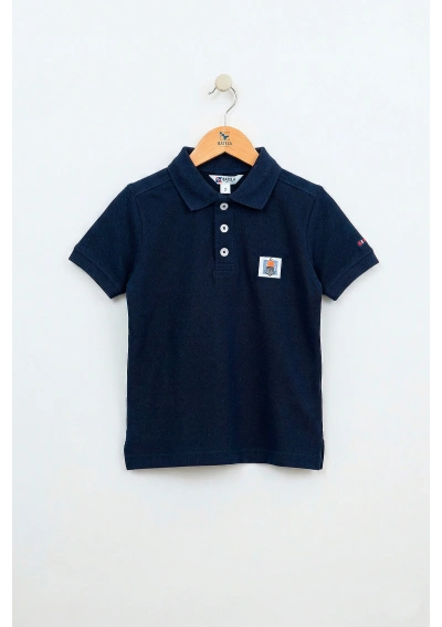 Batela Kids' Nautical Piqué Polo Shirt N1947 navy blue