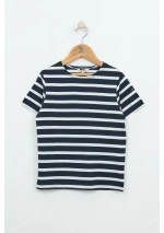 Camiseta Marinera Niño Batela a Rayas N2208 azul marino y blanco
