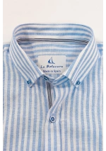 Camisa Rayas Celeste y blanco La Botavara hecha en España 3