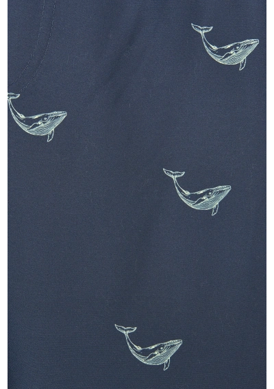 Batela Men's Navy Blue Whale Print Swim Shorts A2322 WES 2