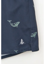 Batela Men's Navy Blue Whale Print Swim Shorts A2322 WES 5