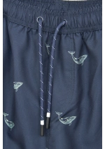 Batela Men's Navy Blue Whale Print Swim Shorts A2322 WES 6