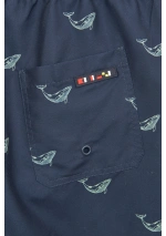 Batela Men's Navy Blue Whale Print Swim Shorts A2322 WES 7