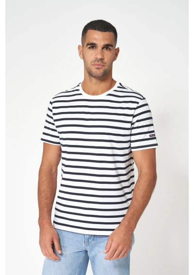 White & navy blue Batela sailor striped t-shirt A2371