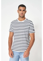 White & navy blue Batela sailor striped t-shirt A2371
