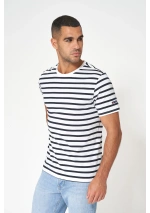 White & navy blue Batela sailor striped t-shirt A2371 3
