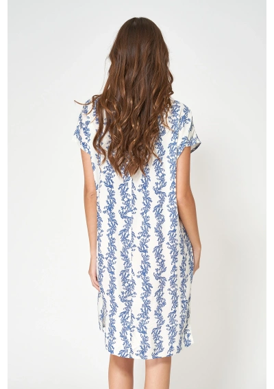 Batela Seaweed Print Ecovero Viscose Short Dress A1865 SWE 2