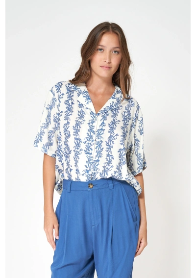 Batela Seaweed Print Ecovero Viscose Shirt A1871