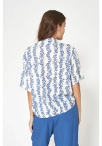 Batela Seaweed Print Ecovero Viscose Shirt A1871 2