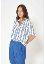 Batela Seaweed Print Ecovero Viscose Shirt A1871 3