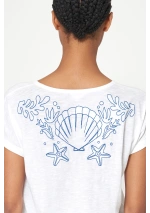 Camiseta Batela con Bordados Marineros A2621 blanca 3