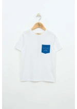Camiseta con Bolsillo de Ola Batela para Niño N1955 blanca