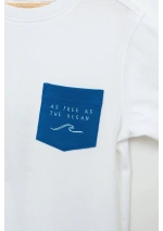 Camiseta con Bolsillo de Ola Batela para Niño N1955 blanca 3