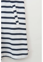 Batela Girls' Striped Cotton Nautical Dress N2277 white & navy blue 4