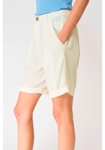 Batela Women's Ecovero Viscose Twill Shorts A1880 ecru 3