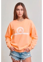 Amarras Bolonia orange sweatshirt for women with white knot print