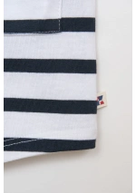 Peto Batela de Bebé a Rayas con Ancla Bordada B2622 blanco y azul marino 4