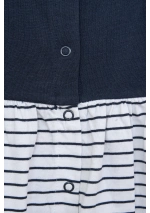 Batela Baby Striped Dress with Navy Blue band B2608 white & navy blue 4