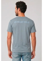 Amarras Men's Nikki Steel Blue Organic Cotton T-Shirt back