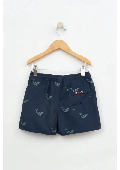 Bañador Batela Niño Ballenas Azul Marino N2907 wes azul marino trasera