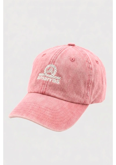 Amarras Compass Washed Cotton Cap maroon pink
