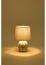 Small terracotta crab lamp with turquoise stripes by Batela D8458 2