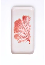 Metal Red Coral Tray by Batela D0715