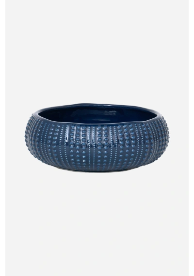 Navy Blue Sea Urchin ceramic Bowl by Batela D8648