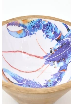 Lobster enamel Wooden Bowl by Batela D7862 3