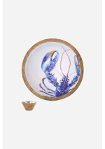 Lobster enamel Wooden Bowl by Batela D7862 5