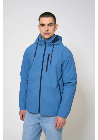 Batela men's winter raincoat with coordenates C3099 stellar blue front