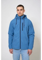 Batela men's winter raincoat with coordenates C3099 stellar blue front 2