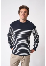 Batela Men's Striped Breton Sweater A3322 ma/cu2