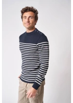 Batela Men's Striped Breton Sweater A3322 ma/cu2 side