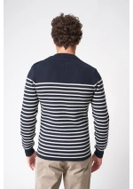 Batela Men's Striped Breton Sweater A3322 ma/cu2 back