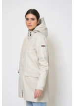 Batela Long Winter Raincoat for woman C3056 mk side
