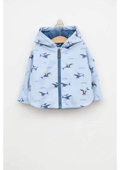 Batela Baby Whale Pattern Cape Raincoat C3145 CWSY front