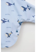 Batela Baby Whale Pattern Cape Raincoat C3145 CWSY button