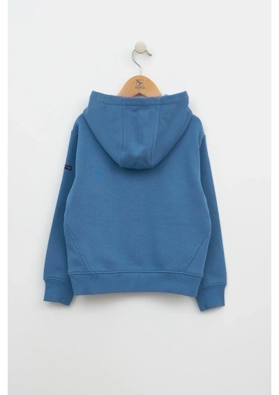 Sudadera Surfera Batela con Cremallera de niño N1945 azul sr espalda