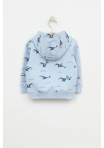 Batela Baby Whale Pattern Zip-Up Hoodie B2457 cwsy back