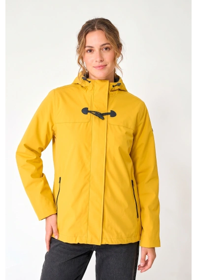 Batela Women's Duffle Raincoat C3187 yellow front