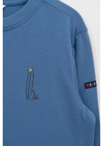 Camiseta Batela de Niño con Tiburón Surfero N1928 azul stellar sr detalle frontal