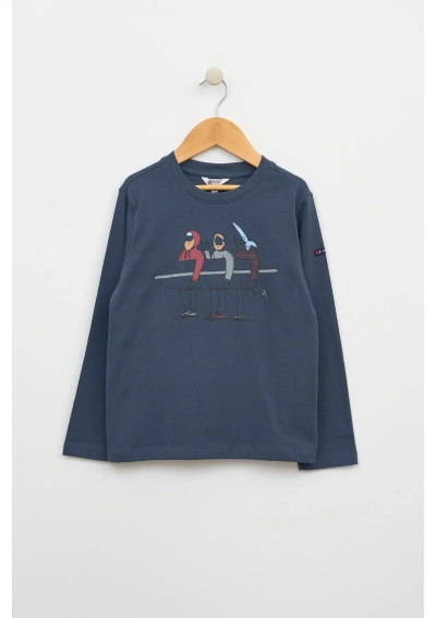 Camiseta Batela de Niño con Surferos N1920 mh azul oscuro