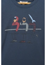 Camiseta Batela de Niño con Surferos N1920 mh azul oscuro detalle