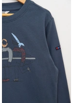 Camiseta Batela de Niño con Surferos N1920 mh azul oscuro detalle 2